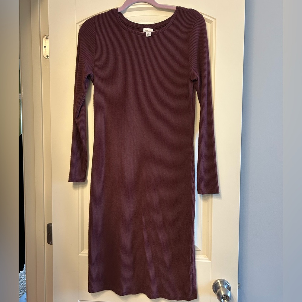 a new day Burgundy Ribbed Knit Dress